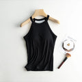 Bra Padded Camisole Women's Base Shirt Summer Underwear One Piece Pajamas Top Female Modal Sexy Sleepwear Vest Bottoming Wear