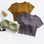 Casual One Piece Pajamas Short Sleeved T-Shirt Women's Summer Sleepwear Top Modal Cotton Bottoming Shirt Chest Pad Night Wear